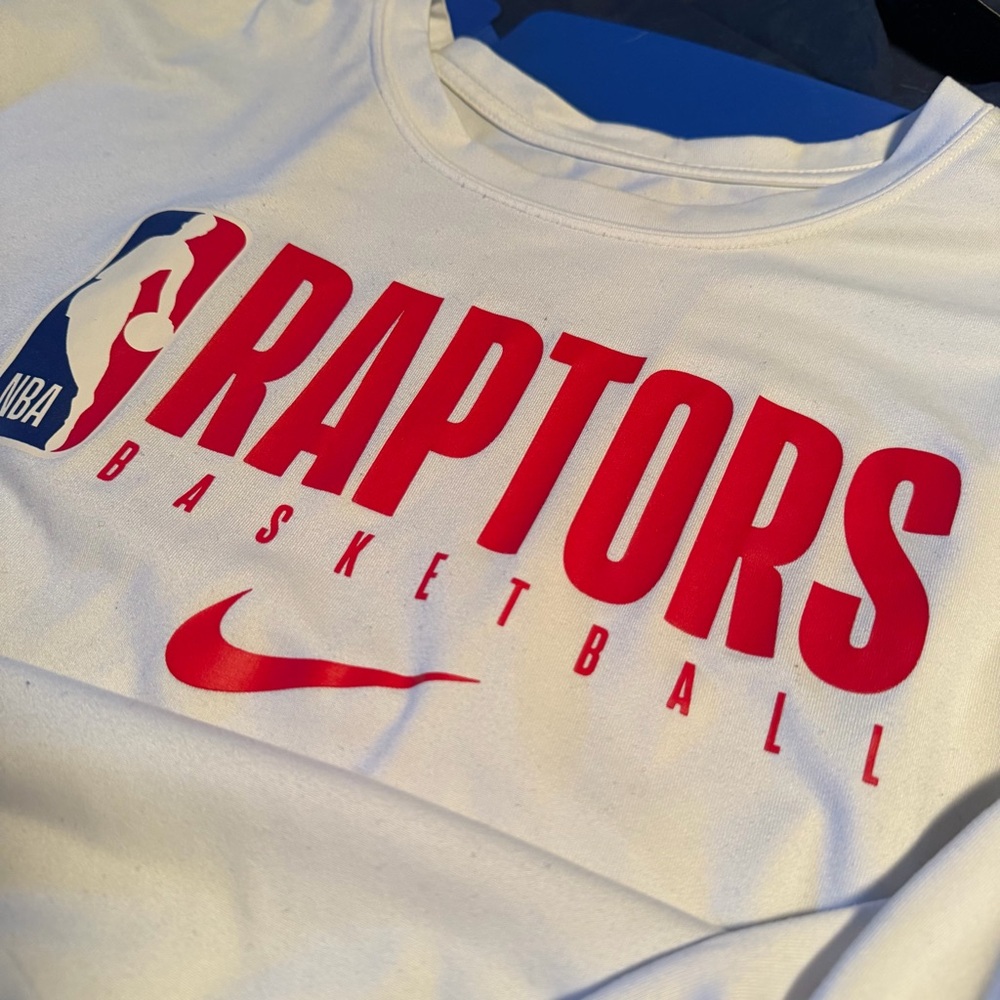 Nike Raptors Basketball warmup long sleeve Shirt - White and Red